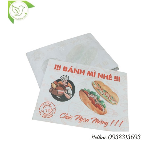 Xấp 200 giấy gói bánh mì in bánh mì nhé tiện lợi độc đáo - 400gr