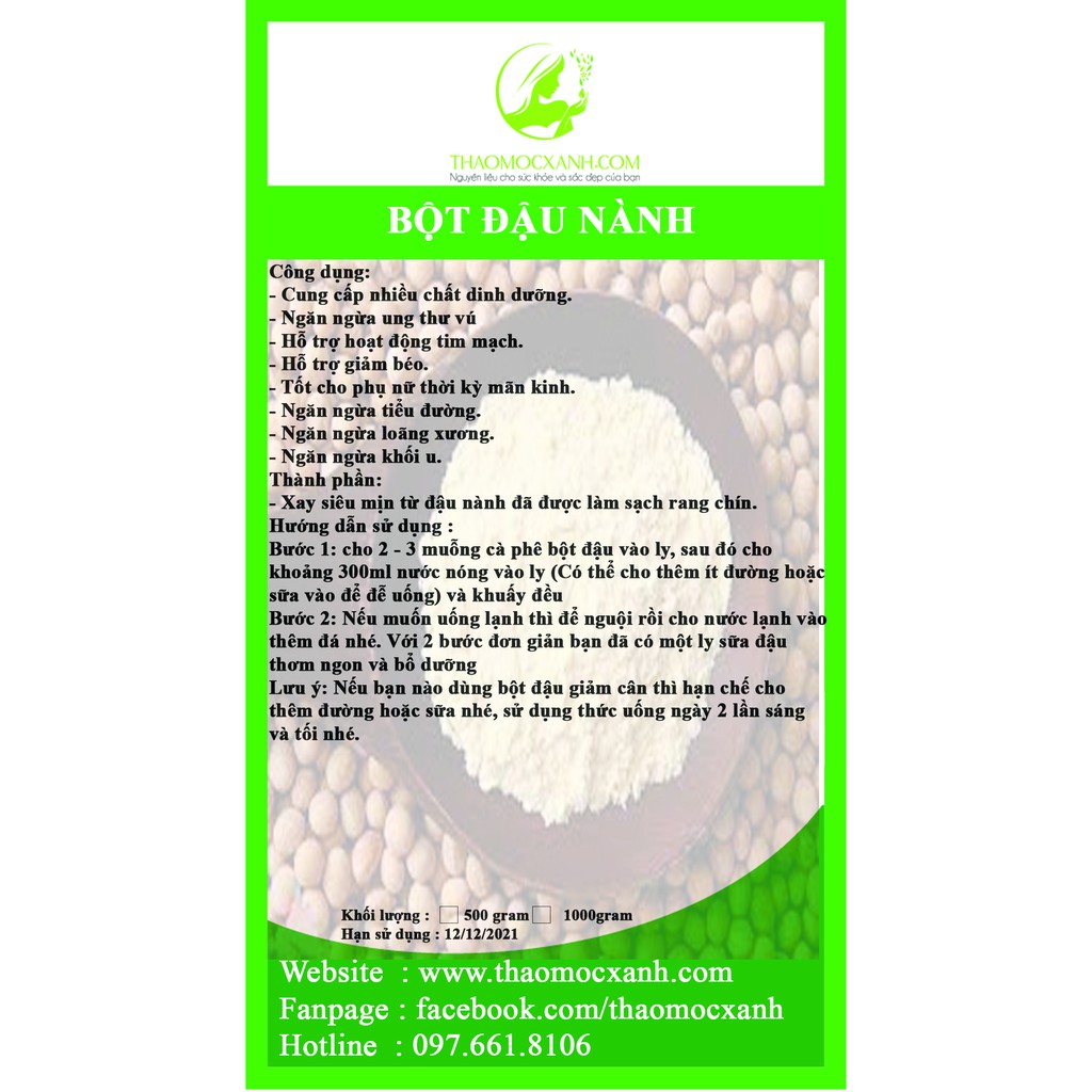 Bột đậu nành giảm cân nhanh (500gram-1kg)