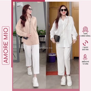 Quần Culottes ống rộng - Chất vải đũi mềm - 4 màu Đen Trắng Ghi Be - Mặc đi chơi cực xinh