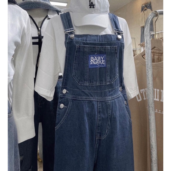 Quần Yếm JEAN nữ LoGo from dáng rộng hàng QC loại 1 - Hàng có sẵn