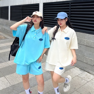 Set Đồ Bộ Nữ Form Rộng Set Áo Phông Polo Tay Ngắn Kèm Quần Short Thun Ống Rộng Lưng Chun Basic Chất Vải Da Cá BONIN 7197