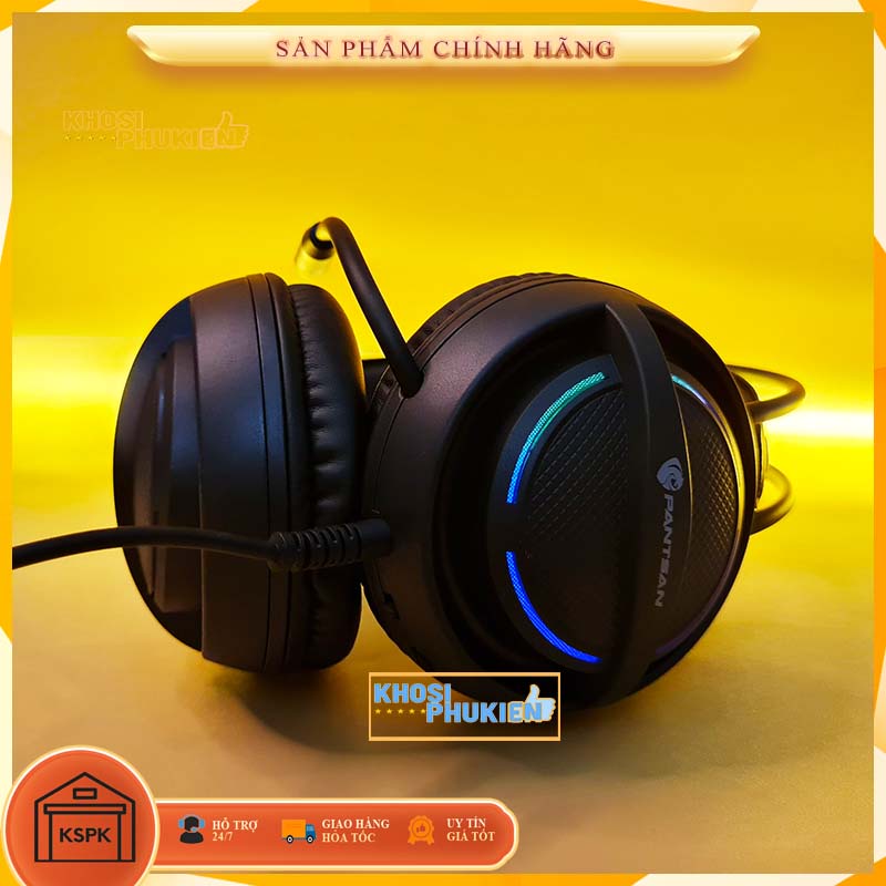 TAI NGHE CÓ DÂY CÓ MIC KẾT NỐI USB LED RGB 7.1 KSPK TNDEN7