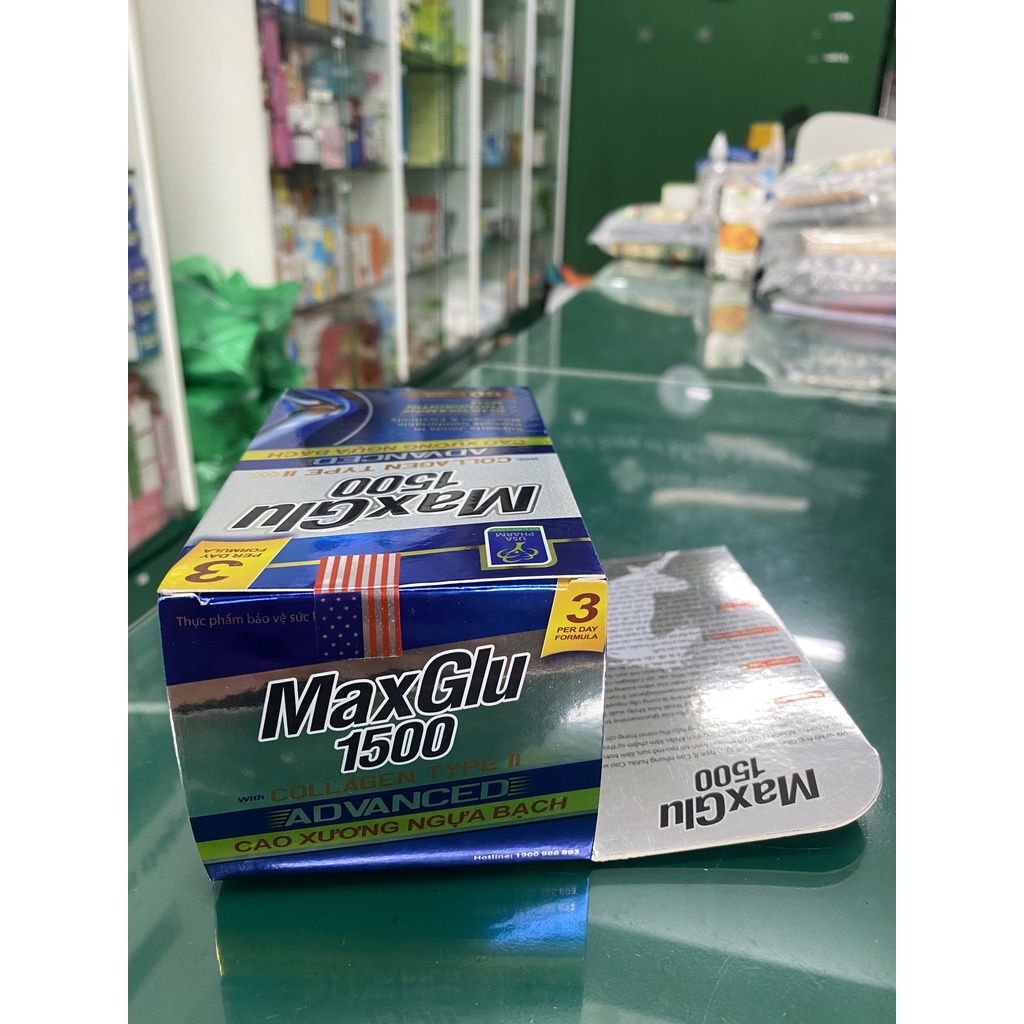 Viên bổ khớp Maxglu 1500 cao xương ngựa bạch- Hỗ trợ tái tạo mô sụn khớp, giảm thoái hóa khớp, viêm khớp (60 viên)