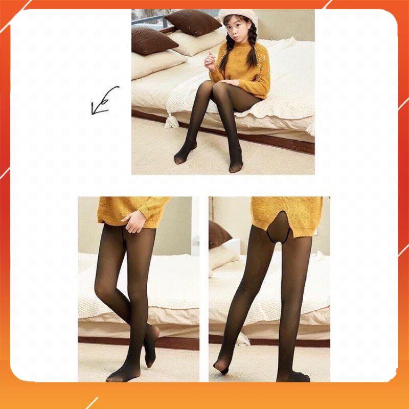 [Hàng cao cấp] Quần tất 3D lót lông cho bé gái giữ nhiệt cực ấm cho bé gái từ 3-12 tuổi