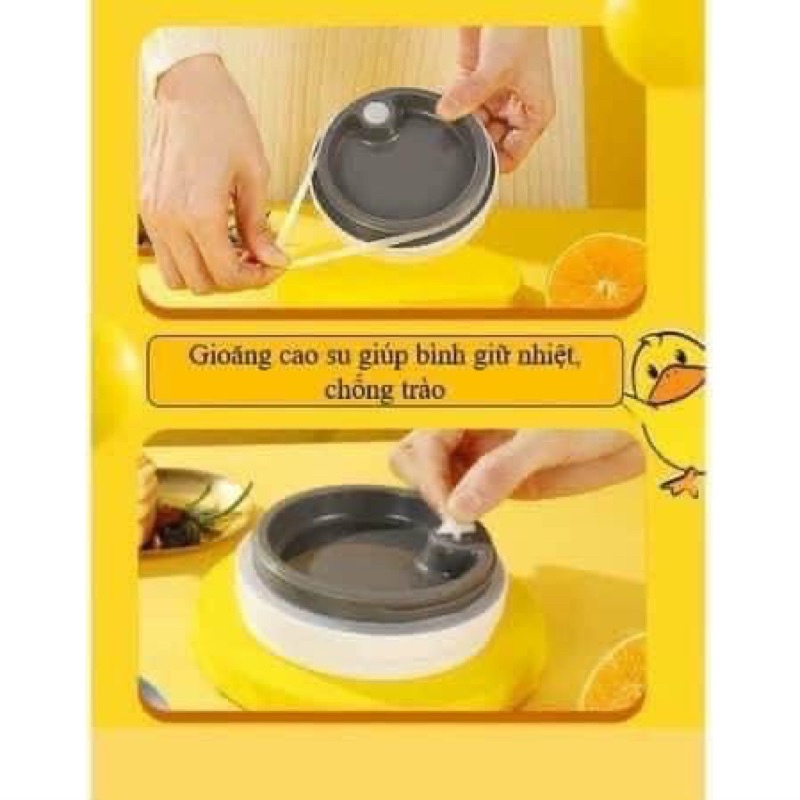 Bình Ủ Cháo Vịt Vàng Cho Bé iu