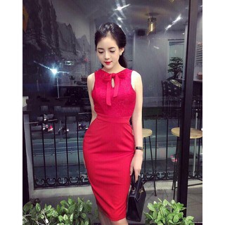 Đầm body thắt nơ size l, xl