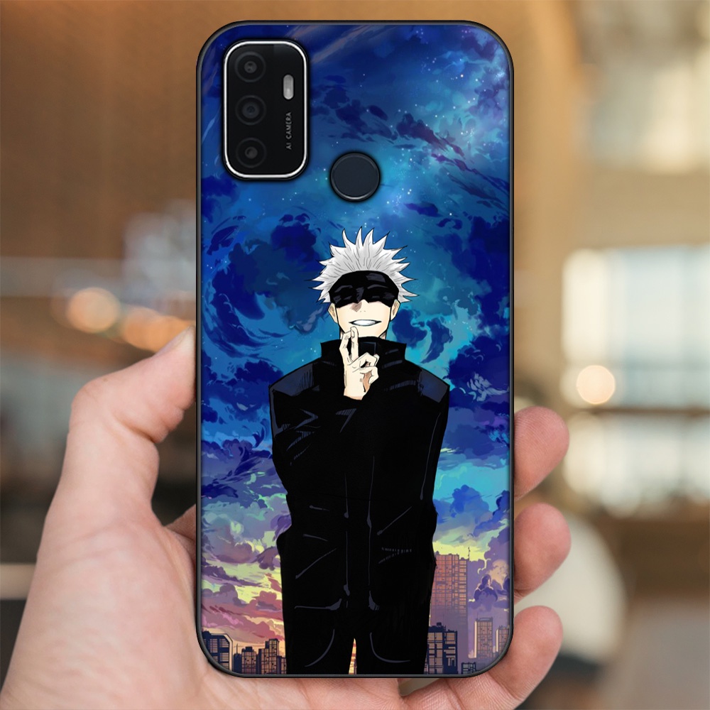 Ốp lưng Oppo A53 viền đen in hình Satoru Jujutsu Kaisen