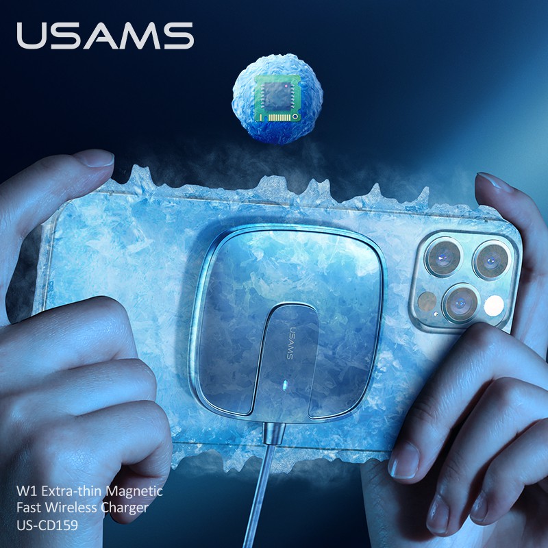 USAMS W1 Đế Sạc Không Dây 15w Cho Iphone12 / Iphone 12 Mini