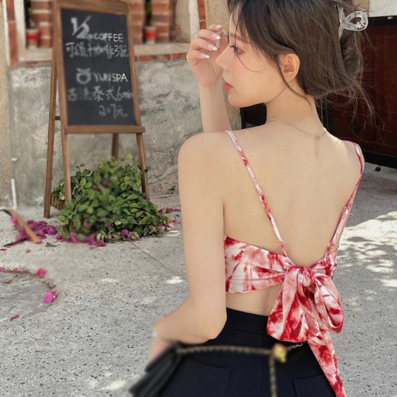 Áo lửng họa tiết in độc đáo hở lưng thời trang quyến rũ dành cho nữ