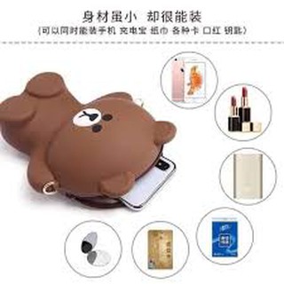 Túi gấu Brown silicon