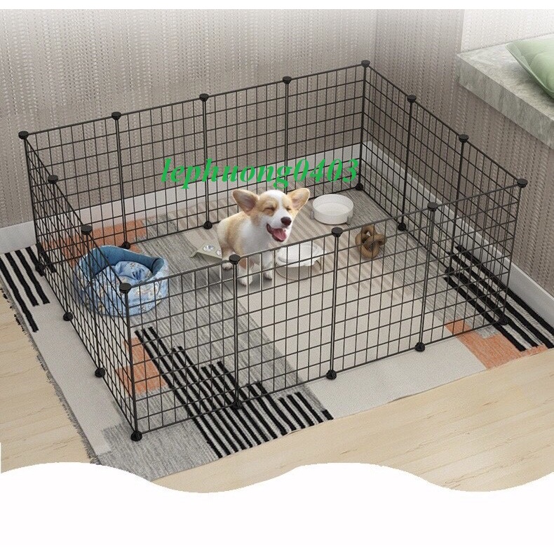 Combo Chuồng Quây Lưới Sắt Sơn Tĩnh Điện Dành Chó, Mèo Tiện Lợi