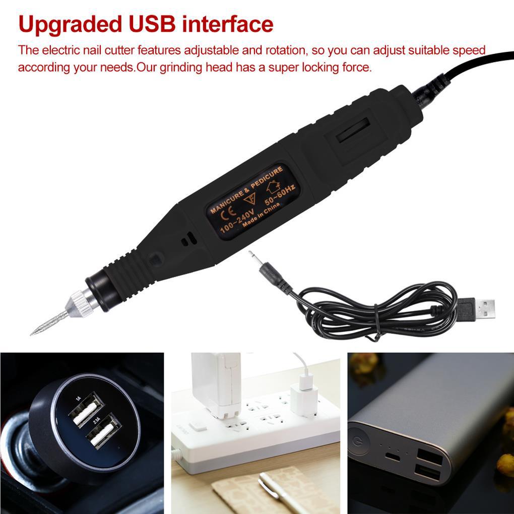 Máy Mài Móng Tay Chuyên Nghiệp Tốc Độ Điều Chỉnh Được Kèm Sạc USB Tiện Dụng Cho Nữ