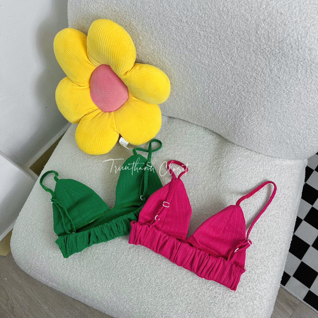 Áo bra nữ 2 dây nhún sau lưng vải len tâm form chuẩn đẹp