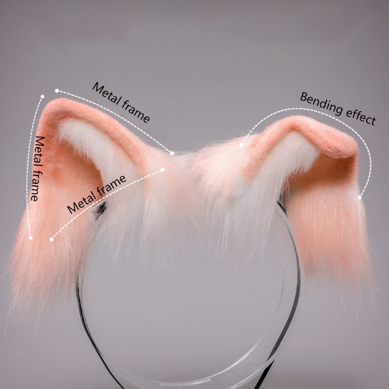 Băng Đô Tai Mèo Giả Lông Nhiều Màu Hóa Trang Lolita Nhật Bản