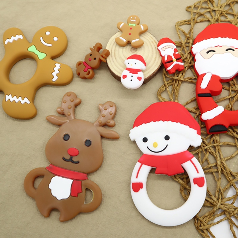 Đồ Chơi Ngậm Nướu Mềm Mại Mini Siêu Bền Phong Cách Giáng Sinh Dành Cho Các Bé