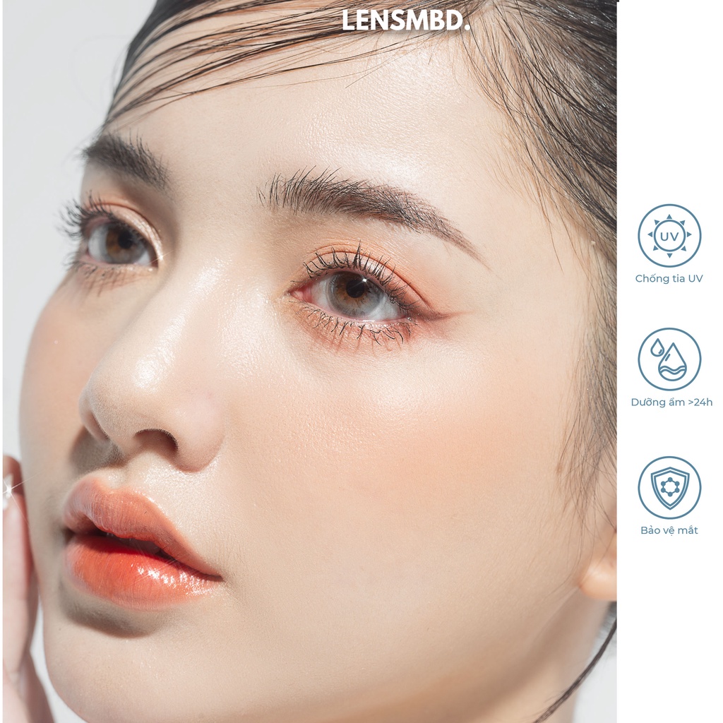 LENS KÍNH ÁP TRÒNG CẬN MÀU TỰ NHIÊN LENSMBD COCO GRAY 0 - 8 độ