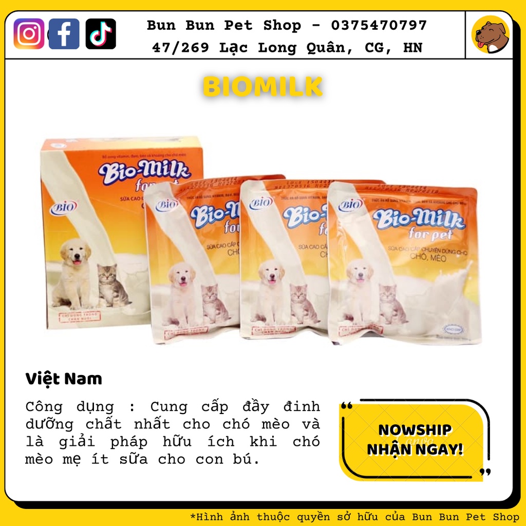 Sữa Biomilk dành cho chó mèo- Sữa Biomilk dành cho chó mèo