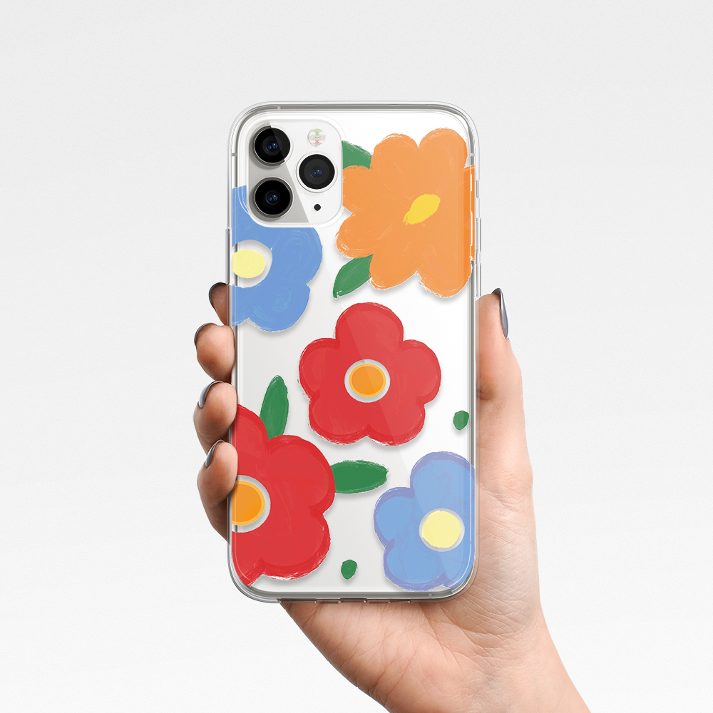 iPhone 12 PRO MAX iPhone 11 pro max iPhone x xr xs max iPhone 8 plus 7 plus SE2020 6 6s Plus Oil painting flowers Casing Phone Case Transparent Soft TPU Cover