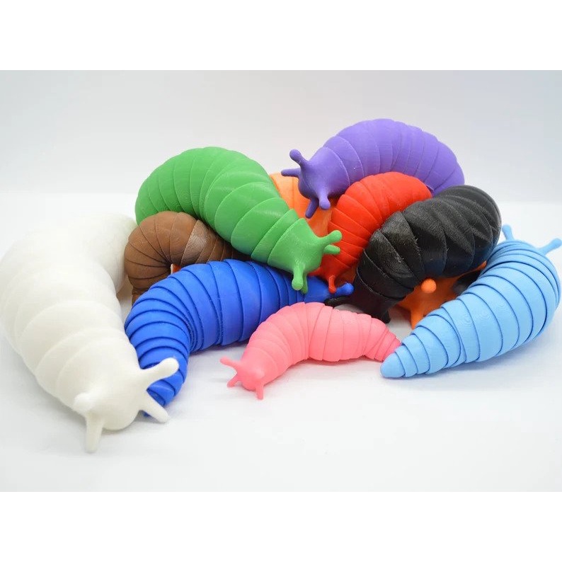 Bé sên - giống sâu đồ chơi linh hoạt xả stress trang trí bàn - IN3D.INDINI