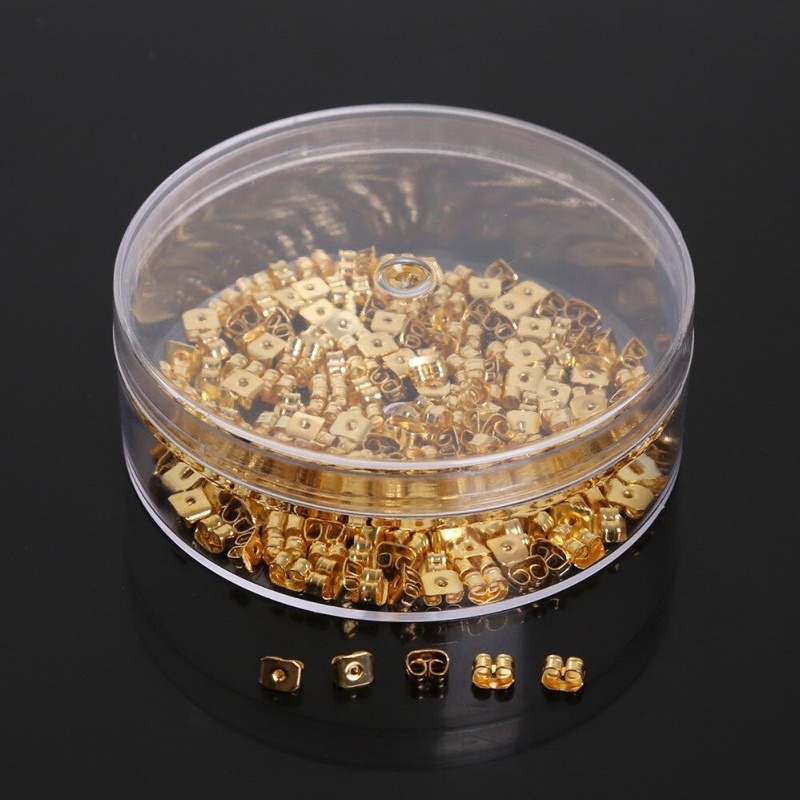 Set 10 chốt chặn, chui gài bông tai màu vàng, bạc