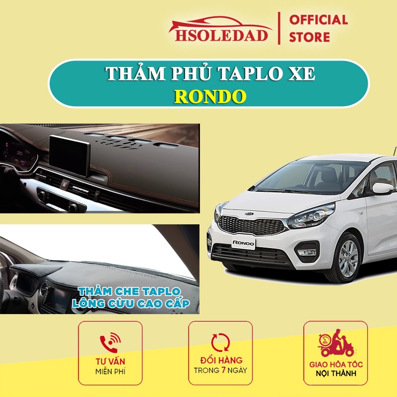 Thảm taplo KIA RONDO bằng lông Cừu 3 lớp hoặc Da Cacbon