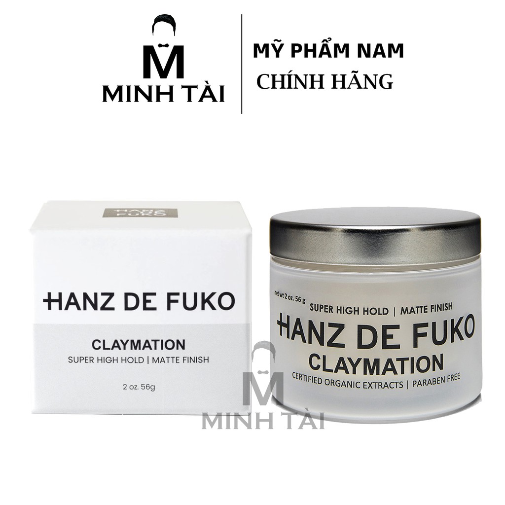 Sáp Vuốt Tóc Nam HANZ DE FUKO Claymation 56g - Hàng Chính Hãng + Xịt Dưỡng Tóc Pre-styling Parana 20ml + Lược Tạo kiểu