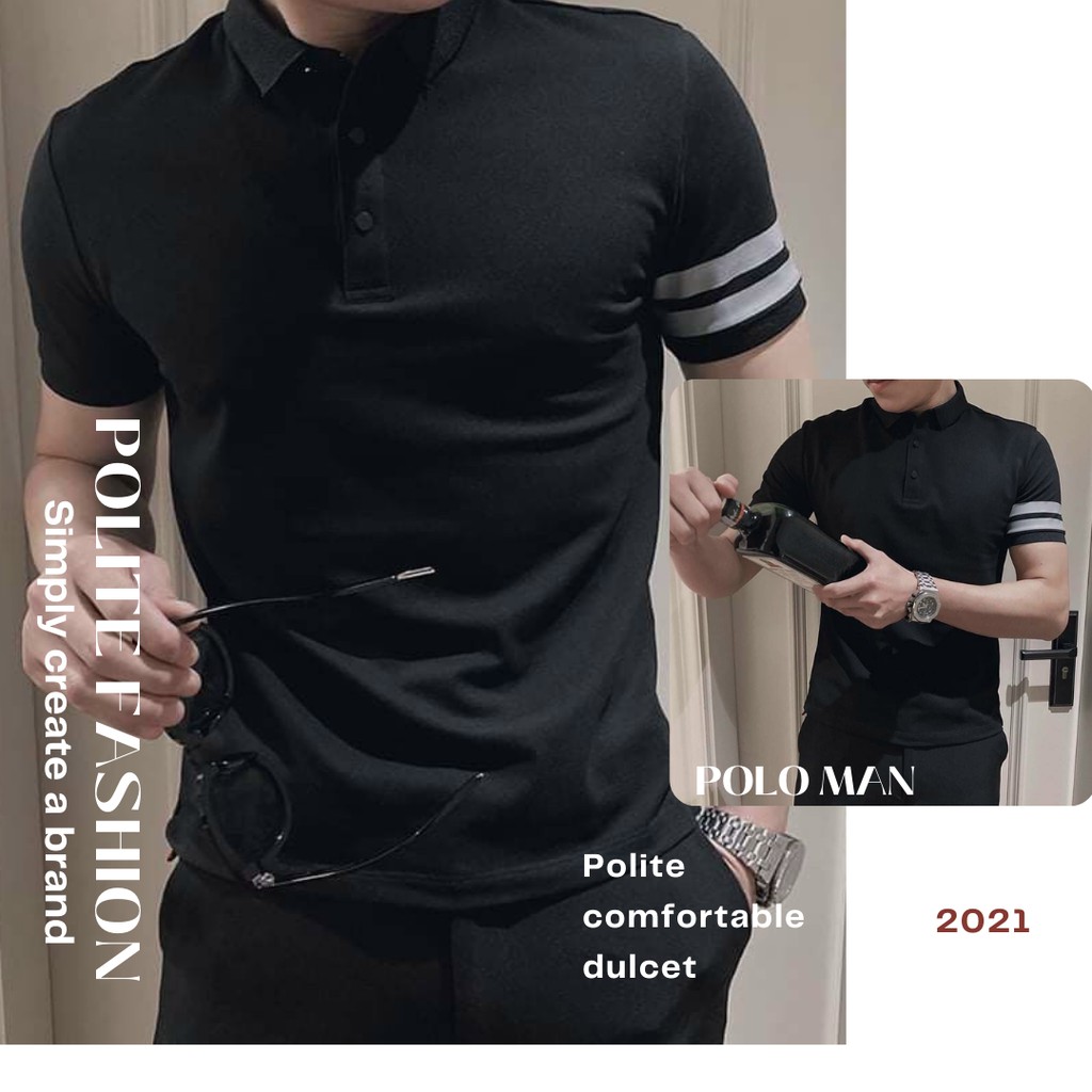 Áo polo nam, áo thun nam có cổ, chất liệu cotton 100% mềm mịn thanh lịch sang trọng. | BigBuy360 - bigbuy360.vn