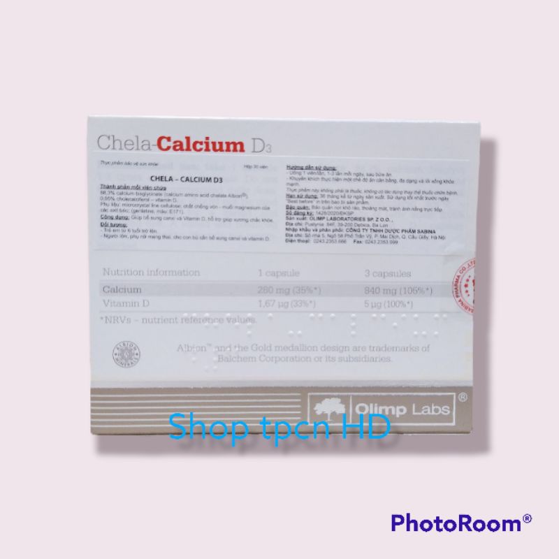 [chính hãng] Chela calcium D3 canxi hữu cơ, canxi chela cho mẹ bầu, cho con bú