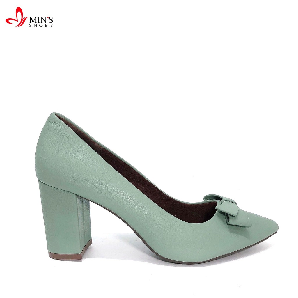 Min's Shoes - Giày Da Cao Gót VN82 Xanh Mint