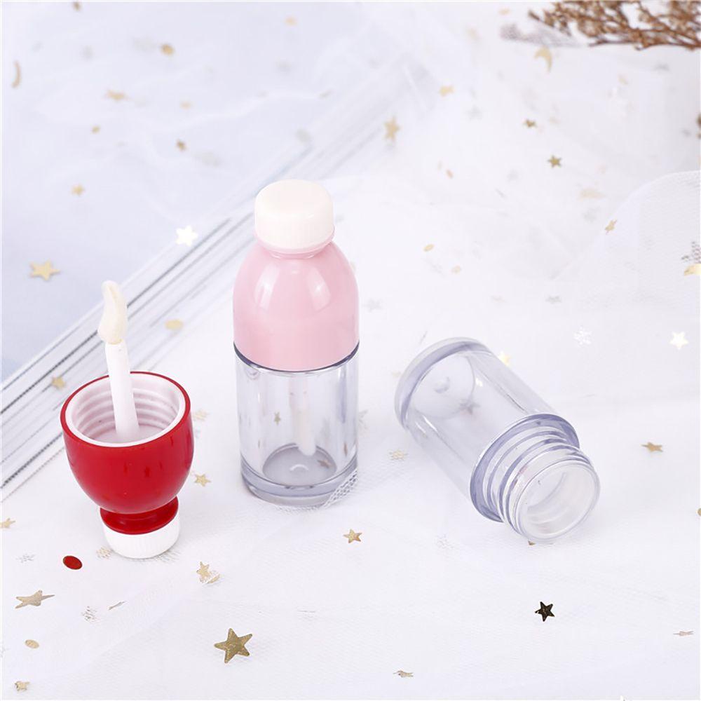 Lọ Rỗng Mini Bằng Nhựa Màu Đỏ Hồng Dễ Thương Dùng Đựng Son Dưỡng