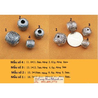 PHỤ KIỆN CHARM BẠC OM MANI PADME HUM TÂY TẠNG - PKB24