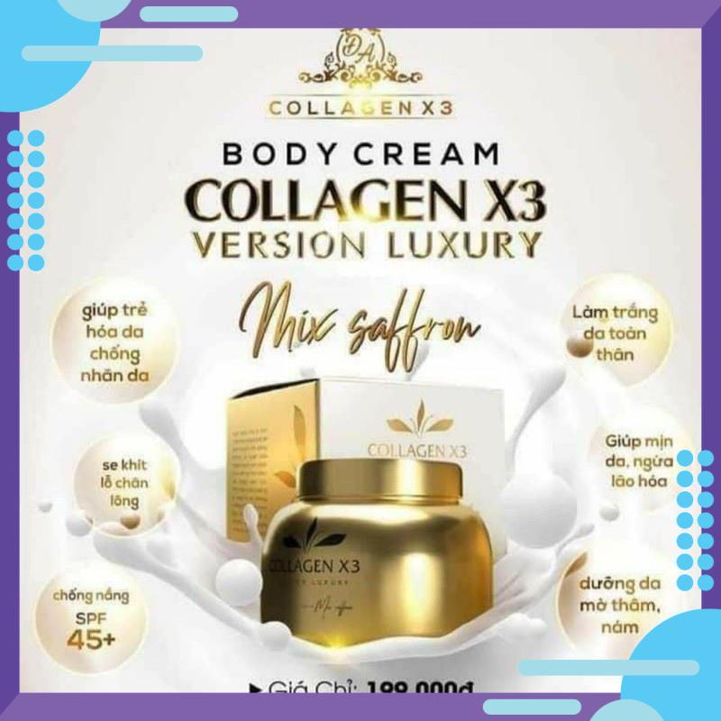 KEM BODY COLLAGEN X3 LUXURY CHÍNH HÃNG FREE SHIPtrắng da dưỡng thể  ủ trắng dưỡng da