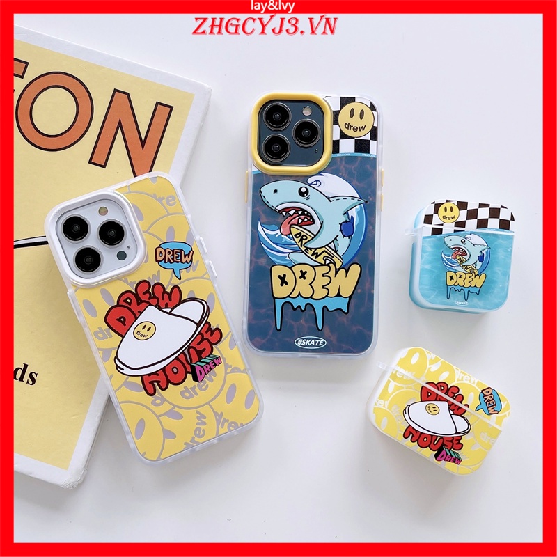 Vỏ Bảo Vệ Hộp Sạc Tai Nghe AirPods 1 2 3 Pro Bằng Silicon Họa Tiết Hoạt Hình Cá Mập Dễ Thương