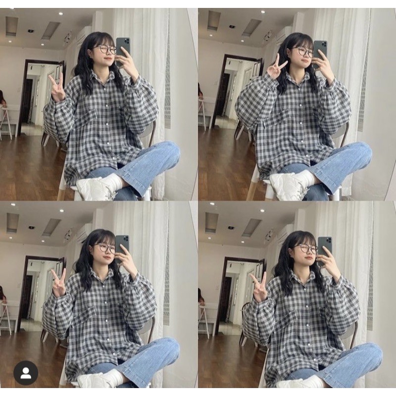 [Ảnh thật/Sẵn]Áo sơmi đèn lồng kẻ caro siêu xinh | BigBuy360 - bigbuy360.vn