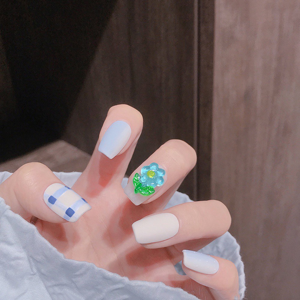 [Hàng mới về] Phụ kiện trang trí móng tay nghệ thuật họa tiết hoa 3D màu kẹo lấp lánh dễ thương diy