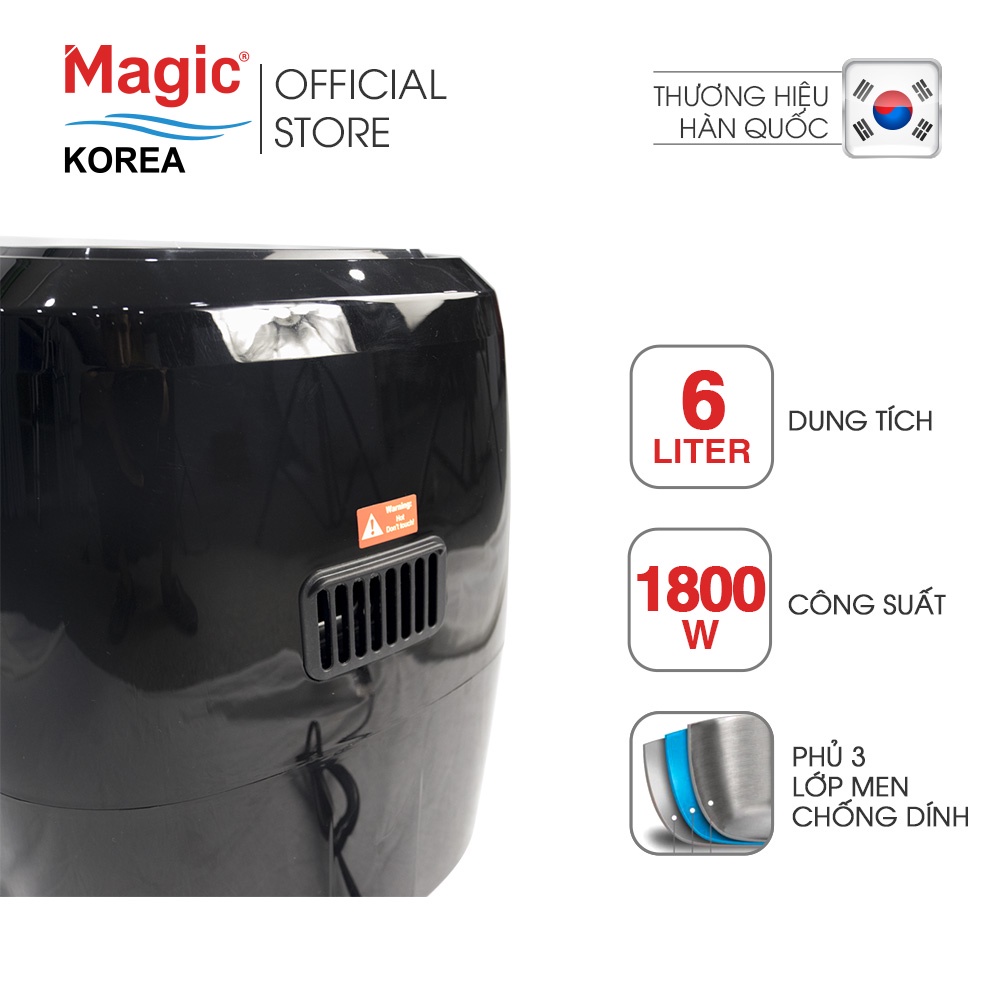 [Mã ELHADEV giảm 4% đơn 300K] Nồi chiên chân không đa năng Magic Korea A83 Đen 6L