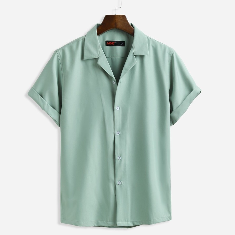 Áo sơ mi nam ngắn tay cổ vest cao cấp Lados - 8063 form chuẩn thoải mái | BigBuy360 - bigbuy360.vn