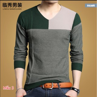 Áo len nam slim Hàn Quốc (Cổ tim)