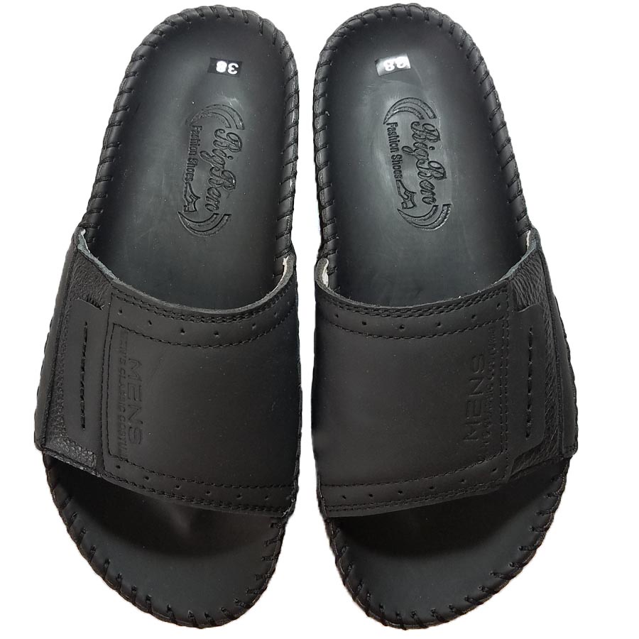 Dép Nam Quai Ngang, Dép Da Nam Da Bò Thật Cao Cấp HKT Shop DN486