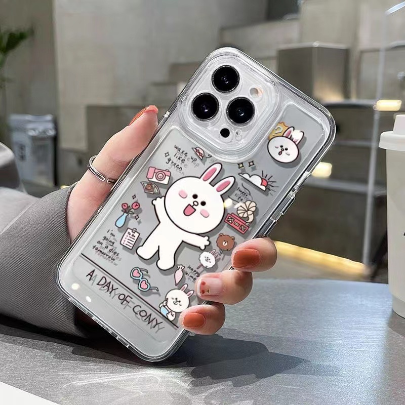 Ốp Điện Thoại Trong Suốt Họa Tiết Hoạt Hình Gấu Nâu / Không Gian Cho iphone 11 13 7 8 Plus 12 13Pro Max X XS Max 7 8 SE 2020