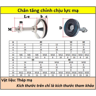 Chân đế chịu lực mạ 60x16M16