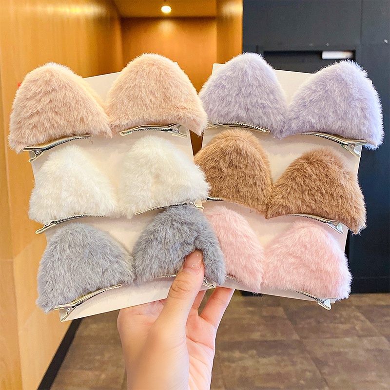 Set 2 kẹp tóc tai mèo hoạt hình đáng yêu