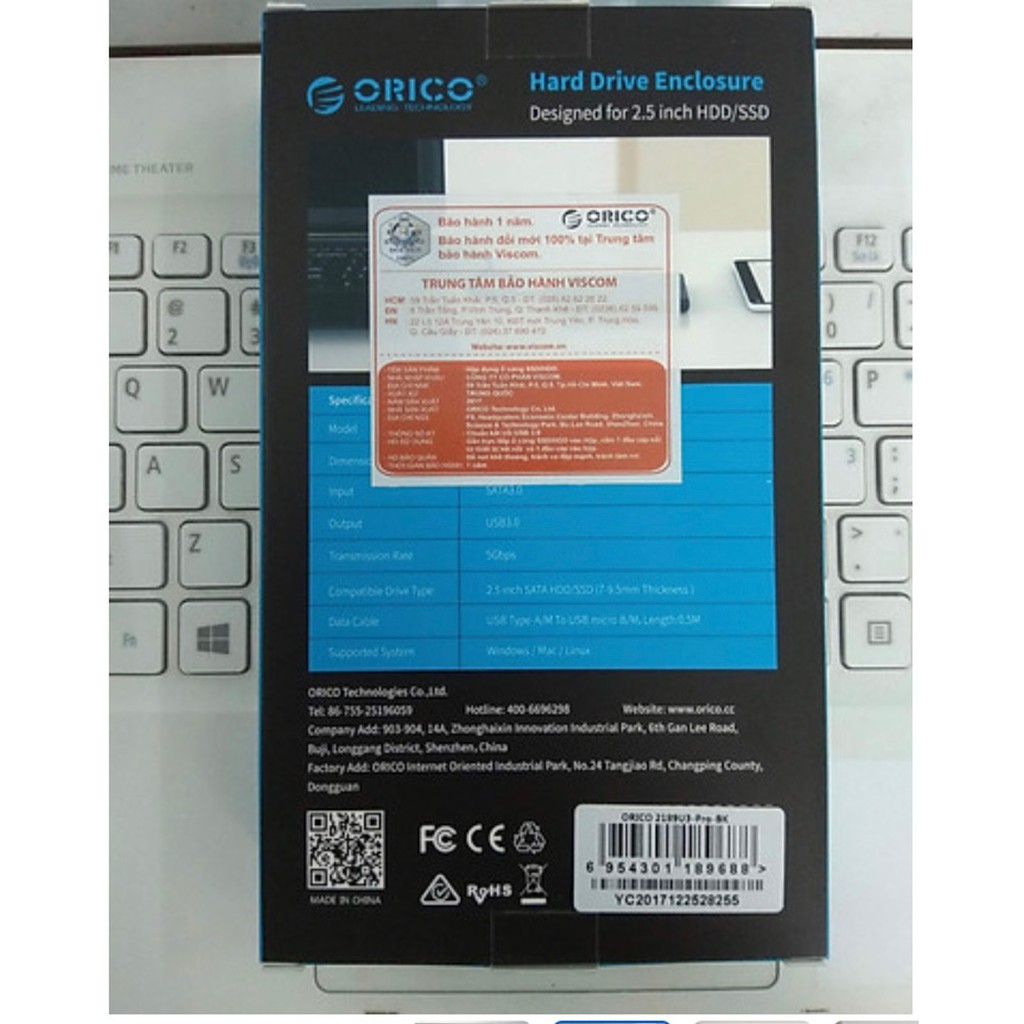 Hộp Đựng Ổ Cứng Di Động HDD Box ORICO 2020U3 USB3.0/2.5 Nhựa Cứng - Hàng Chính Hãng