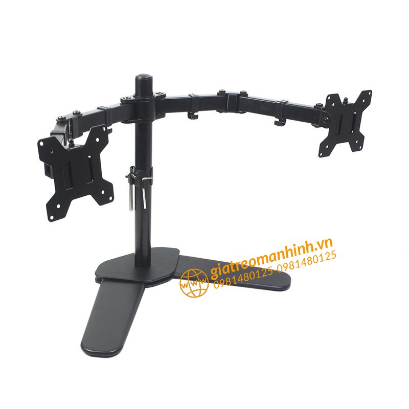 Giá Treo 2 Màn Hình M042 Cao Cấp 17-27 Inch / Tải Trọng 8Kg - Thiết Kế Chân V Để Bàn