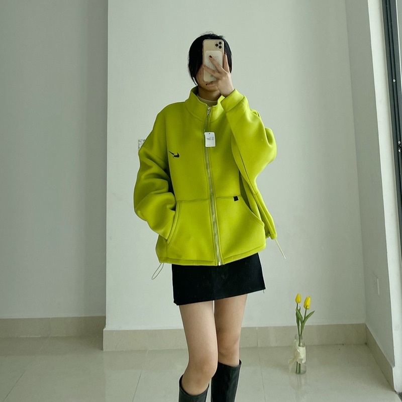 KHOÁC SWEATER XỐP DÀY DẶN hình in logo trơn 3 màu Form Rộng