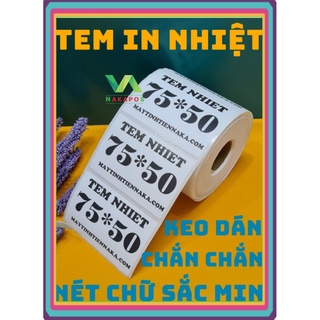 Decal nhiệt in tem nhãn 75x50 mm, cuộn 30m