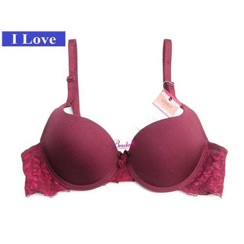 Áo ngực Lovely xuất Nhật quả trơn dây ren mút ép vừa nâng ngực 175