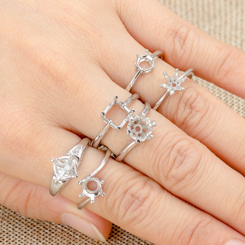 Giá Đỡ Nhẫn Mạ Bạc 925 2 Carats 1 Carat Đính Đá Sang Trọng Dành Cho Nữ