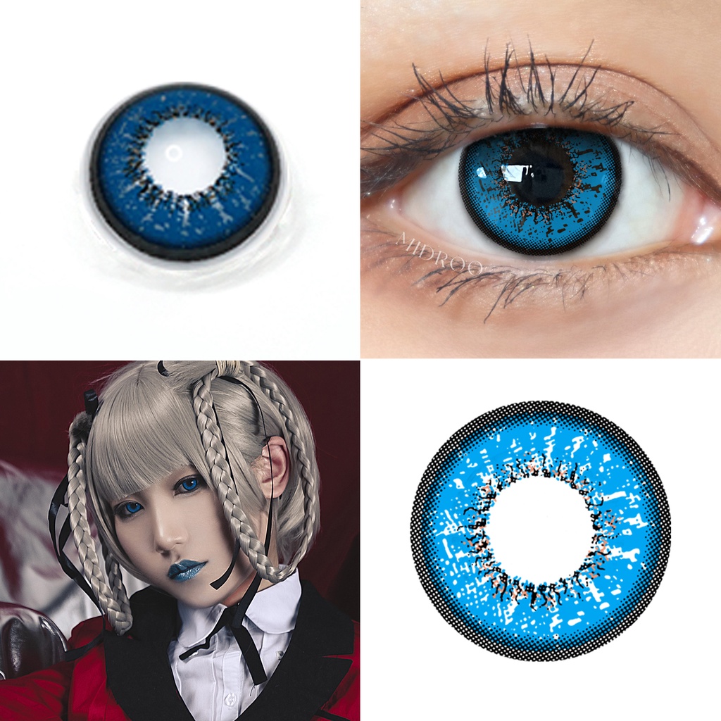Cặp kính áp tròng Midroo 0-8 độ thích hợp cho tiệc Halloween 14.5mm