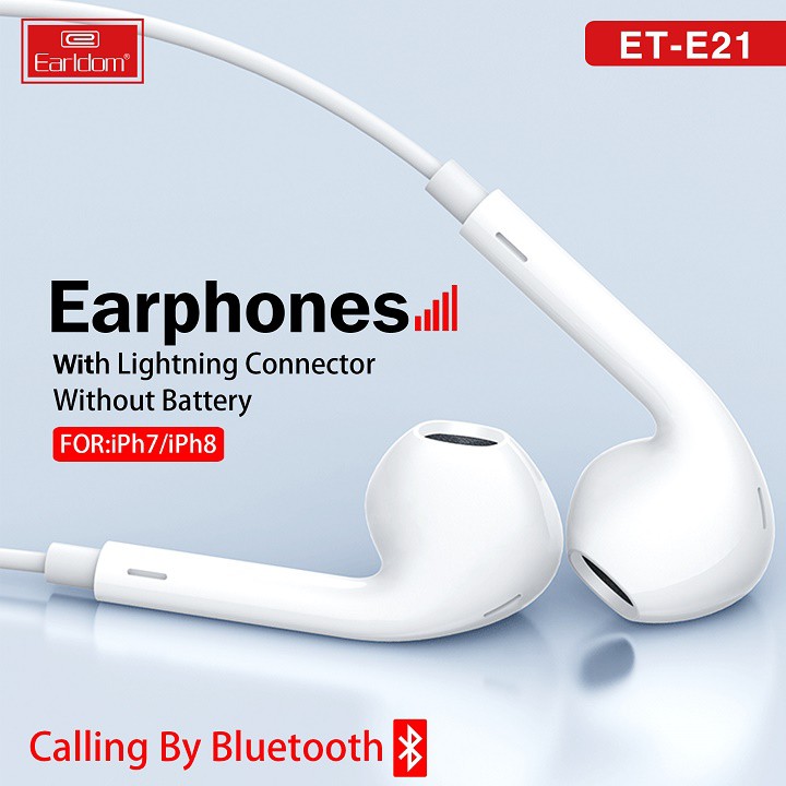 Tai Nghe Bluetooth Chân Lightning Earldom ET-E21 Cho iPhone 7/7P/8/8P/X/XS/XS Max/11/Pro Max